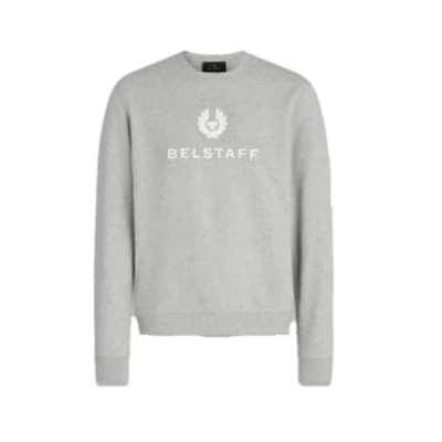 Shop Belstaff Signature Crewneck Sweatshirt Old Silver In Metallic