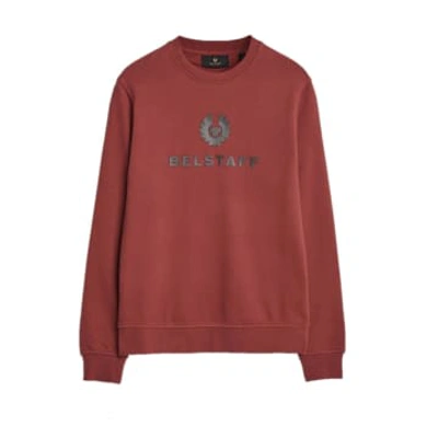 Shop Belstaff Signature Crewneck Sweatshirt Lava Red