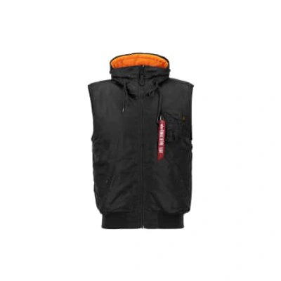 Shop Alpha Industries Hooded Ma-1 Vest Black