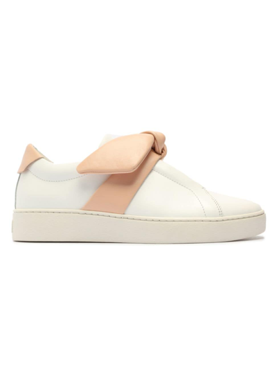 Shop Alexandre Birman Women's Asymmetric Clarita Leather Slip-on Sneakers In White Beige