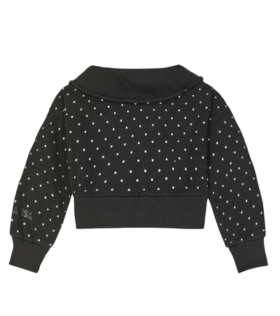 Shop Monnalisa Studded Jersey Sweatshirt In Black