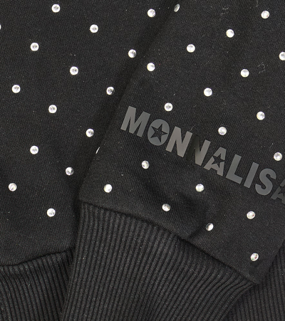 Shop Monnalisa Studded Jersey Sweatshirt In Black
