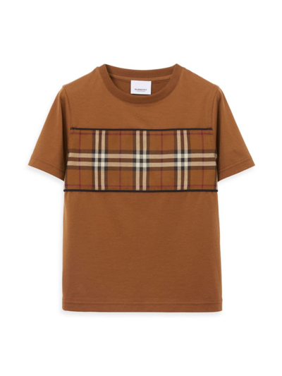 Shop Burberry Little Boy's & Boy's Cedar Check T-shirt In Dark Birch Brown