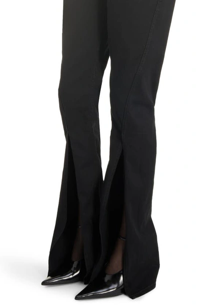 Shop Givenchy Front Split Stretch Cotton Pants In Black