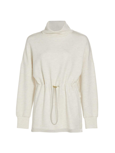 Shop Varley Women's Freya Knit Turtleneck Sweater In Ivory Marl