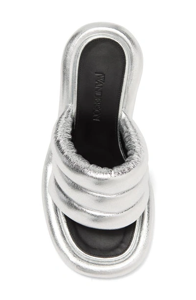 Shop Jw Anderson Bumper Tubular Leather Sandal In Silver