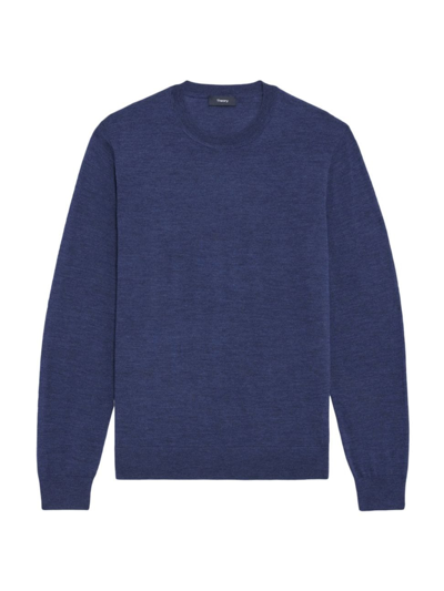 Shop Theory Men's Wool Crewneck Sweater In Atlantic Melange