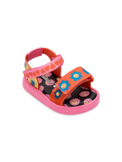 Shop Mini Melissa Little Girl's Pula Pula Sandals In Pink Red Yellow