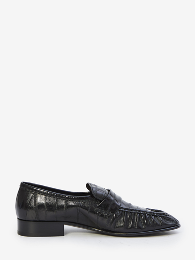 Shop The Row Soft Loafers In Eel In Black