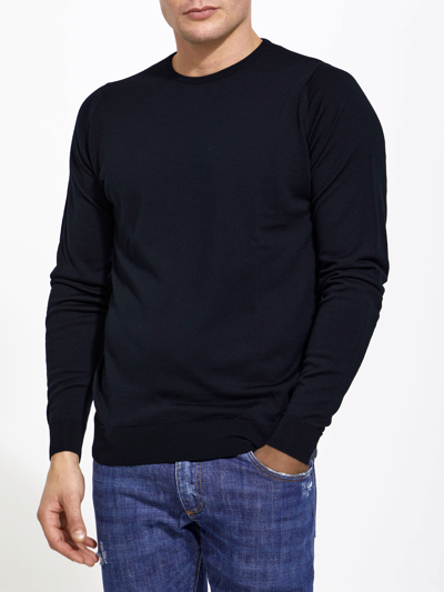 John Smedley Black Merino Jumper In Black
