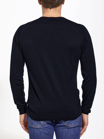 John Smedley Black Merino Jumper In Black