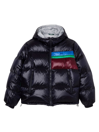 Shop Lacoste Men's Logo Nylon Hooded Puffer Jacket In Black Multi