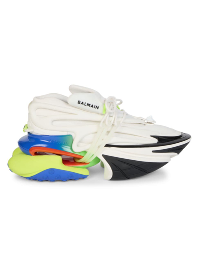 Shop Balmain Men's Unicorn Low-top Sneakers In White Multicolor