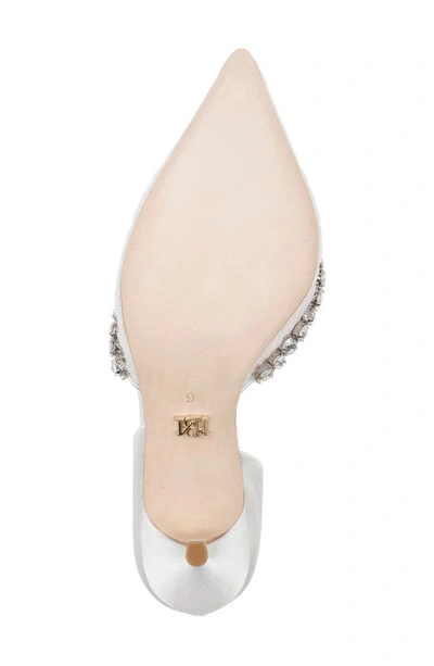 Shop Badgley Mischka Everley Pointed Toe D'orsay Pump In White Satin