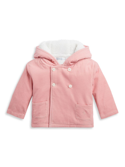Shop Polo Ralph Lauren Baby Boy's Double-breasted Hooded Jacket In Tickled Pink