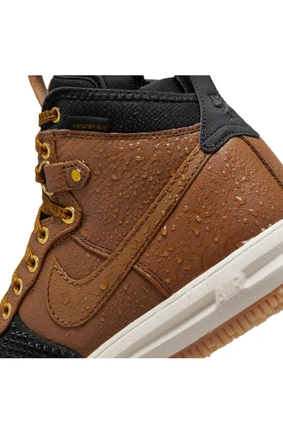 Shop Nike Lunar Force 1 Duck Boot In Ale Brown/ Ale Brown/ Black