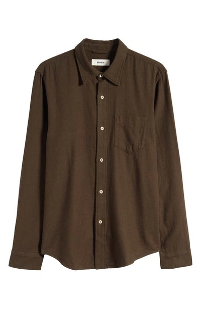 Shop Buck Mason Pacific Twill One Pocket Button-up Shirt In Olive Heather