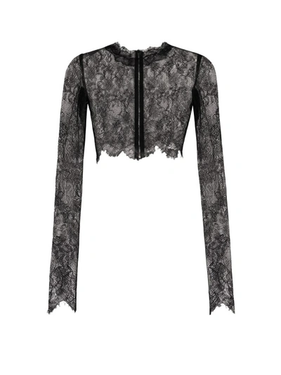 Shop Dolce & Gabbana Chantilly Lace Top In Black