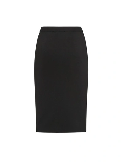 Saint Laurent Woman Midi Skirt Black Size L Wool, Polyamide, Recycled Elastane In Black
