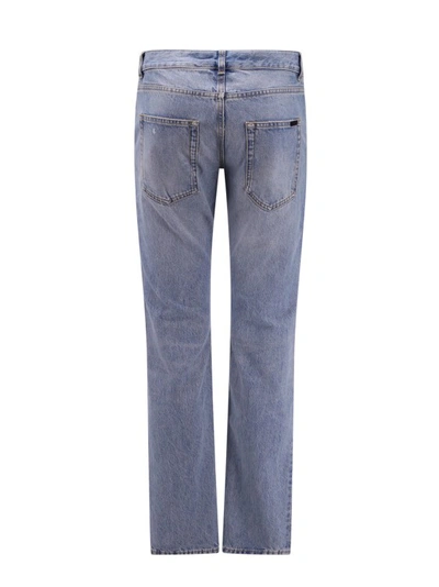 Shop Saint Laurent Slim Fit Five Pockets Jeans In Blue