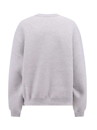 Shop Alexander Wang Cotton Sweatshirt With Frontal Logo In Grey