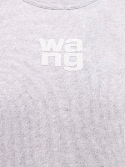 Shop Alexander Wang Cotton Sweatshirt With Frontal Logo In Grey