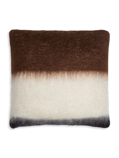 Shop Viso Project Two-tone Mohair Pillow In Brown