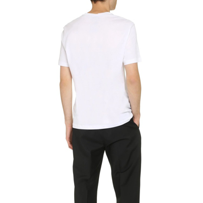Shop Versace White Cotton Printed T-shirt