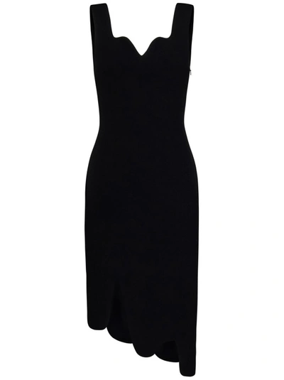 Shop Moschino Black Asymmetric Hem Dress