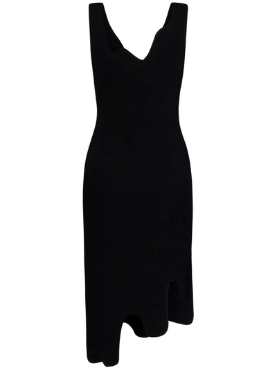 Shop Moschino Black Asymmetric Hem Dress