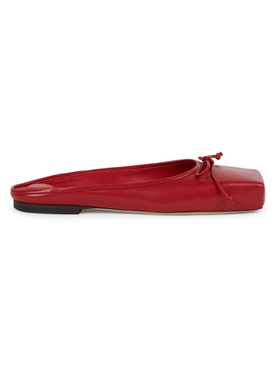 Shop Jacquemus Women's Leather Ballet Mules In Red