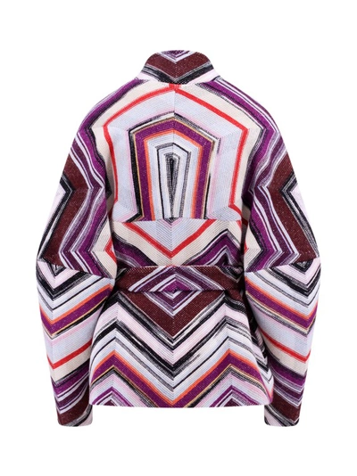 Shop Missoni Multicolor Wool Jacket With Belt