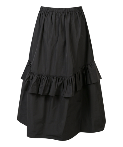 Shop Ulla Johnson Greta Midi Skirt In Black
