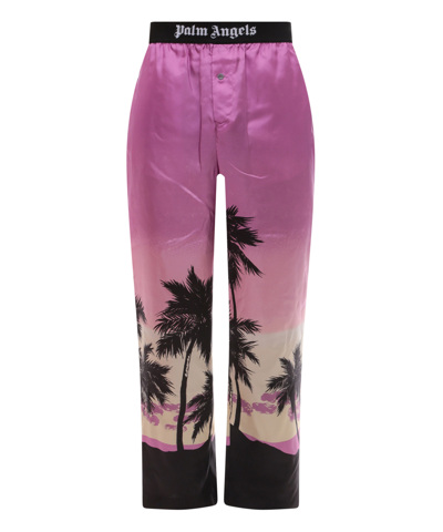 Shop Palm Angels Trousers In Violet