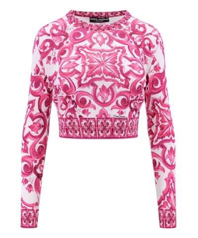 Shop Dolce & Gabbana Crop Top In Pink