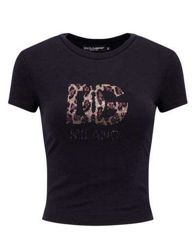 Shop Dolce & Gabbana Crop Top In Black
