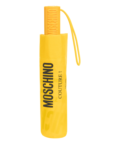 Shop Moschino Openclose Logo Couture Umbrella In Yellow