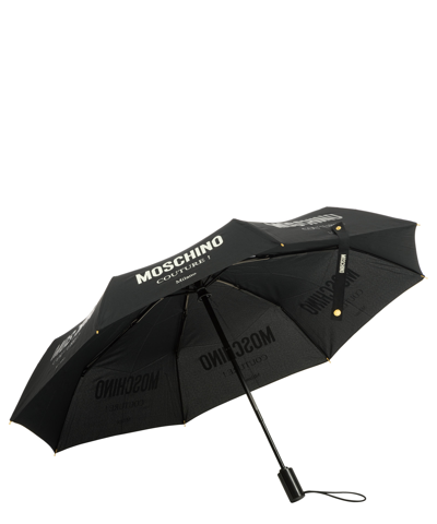 Shop Moschino Openclose Logo Couture Umbrella In Black