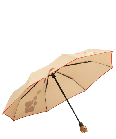 Shop Moschino Openclose Bear Balloons Umbrella In Beige