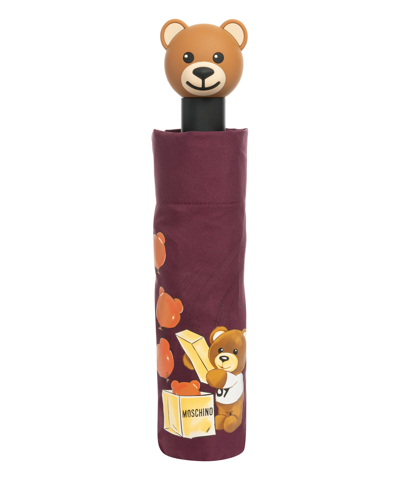 Shop Moschino Openclose Bear Balloons Mini Umbrella In Violet