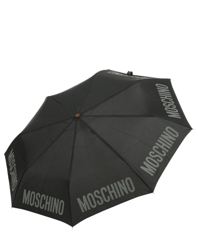 Shop Moschino Openclose Logo Umbrella In Black
