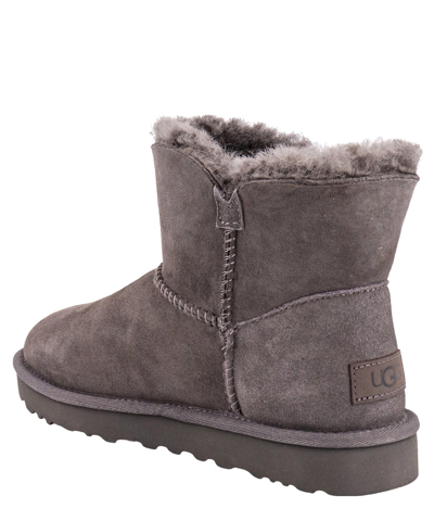 Shop Ugg Mini Bailey Button Ankle Boots In Grey
