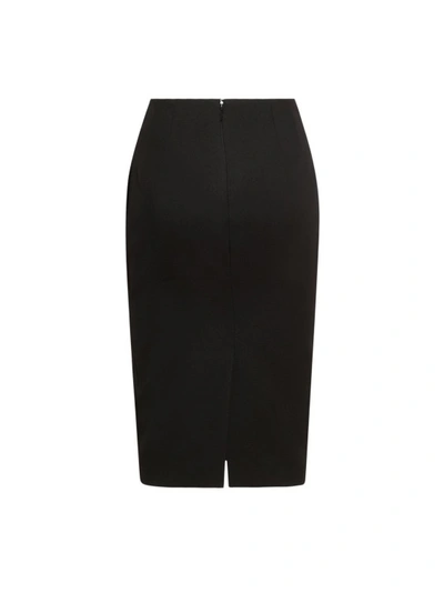 Shop Versace Black Longuette Wool Skirt