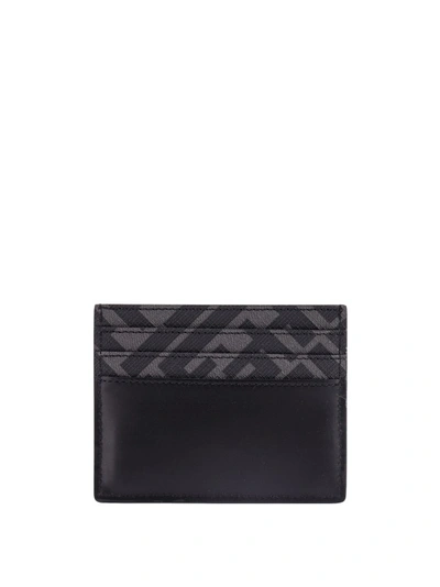 Shop Fendi Ff Fabric And Leather Card Holder In Black