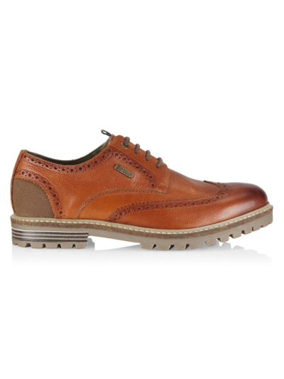 Shop Barbour Men's Marble Lace-up Leather Loafers In Almond