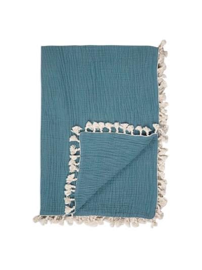 Shop Crane Baby Baby's Tassel-accented Blanket In Blue