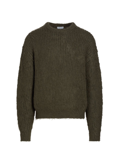 Shop John Elliott Men's Wool-mohair Crewneck Sweater In Army