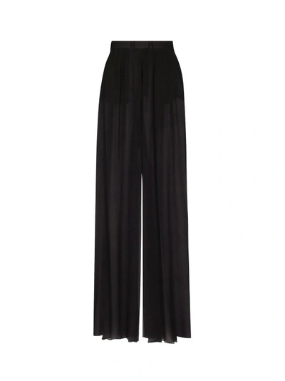 Shop Dolce & Gabbana Chiffon Trouser With Removable Shorts In Black