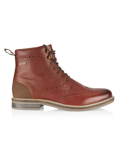Shop Barbour Men's Seaton Lace-up Leather-blend Boots In Chestnut