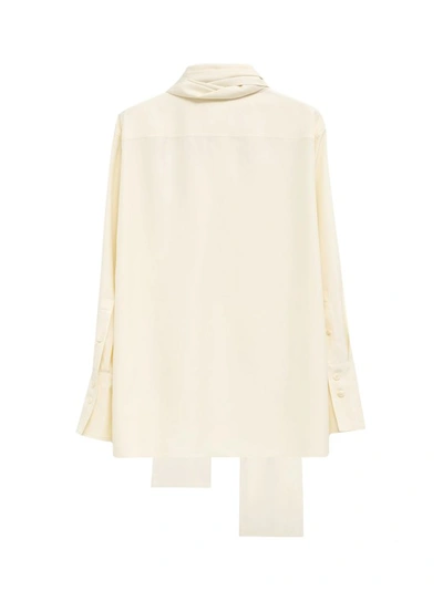 Shop Givenchy Silk Shirt With Bow Detail In Neutrals